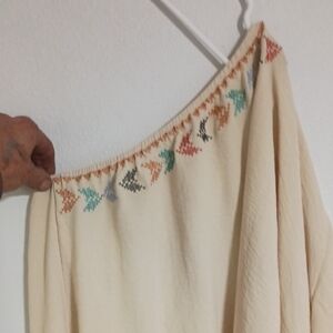 Embroidered Cream Blouse